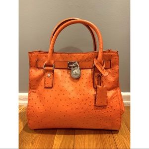 Michael Kors Orange Hamilton Handbag Satchel